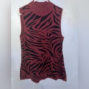 NWT JM Collection Women’s Sleeveless Zebra Print Sweater
